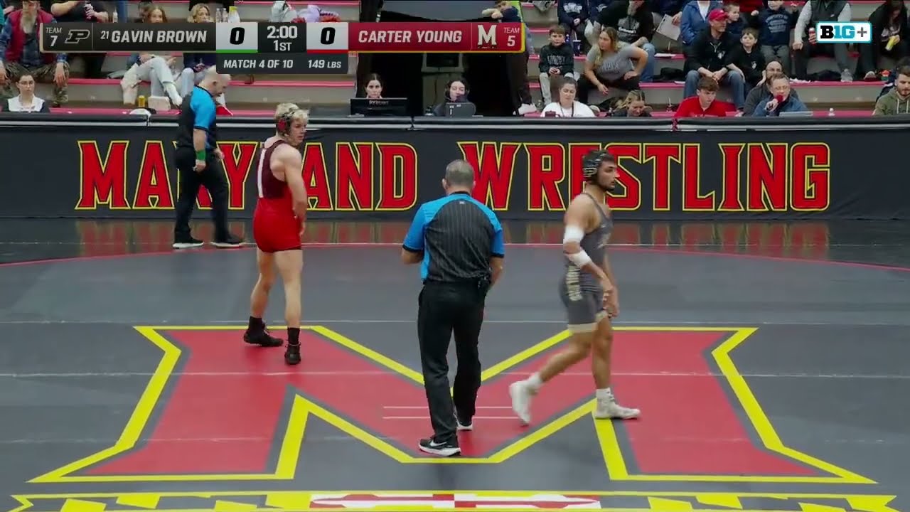 149 lbs: Purdue's Gavin Brown vs. Maryland's Carter Young | Maryland Wrestling