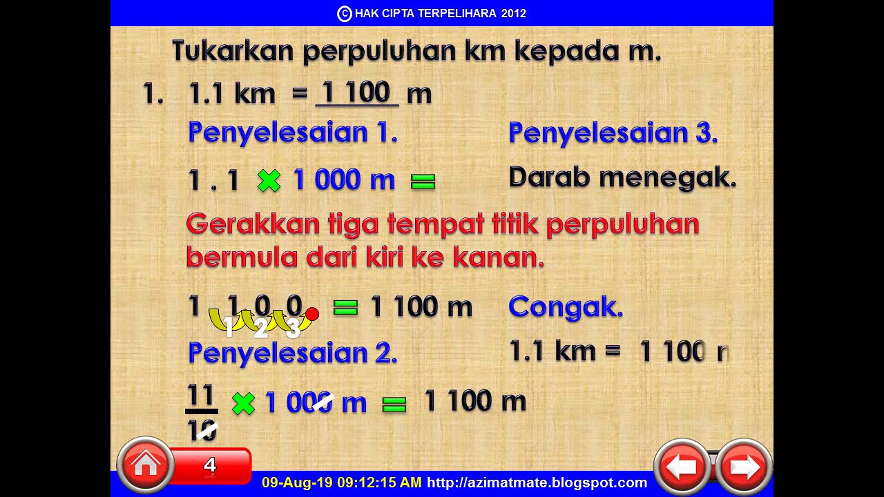 TAHUN 4 PANJANG MELIBATKAN PERPULUHAN KM KEPADA M. YouTube