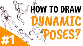 TUTORIAL # 1: How to Improve / Draw Dynamic Poses / Gesture Poses using Line Of Action