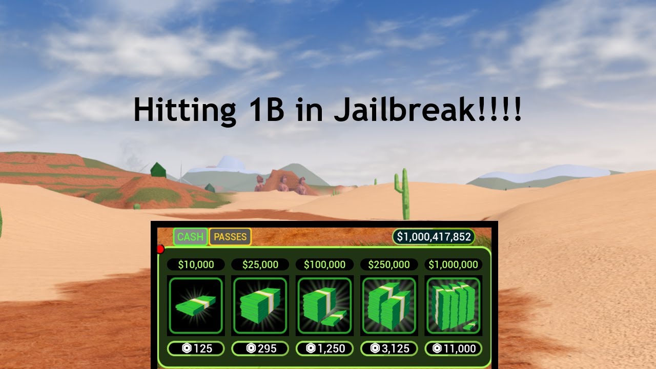 Hitting 1 BILLION CASH in ROBLOX JAILBREAK!!!!!