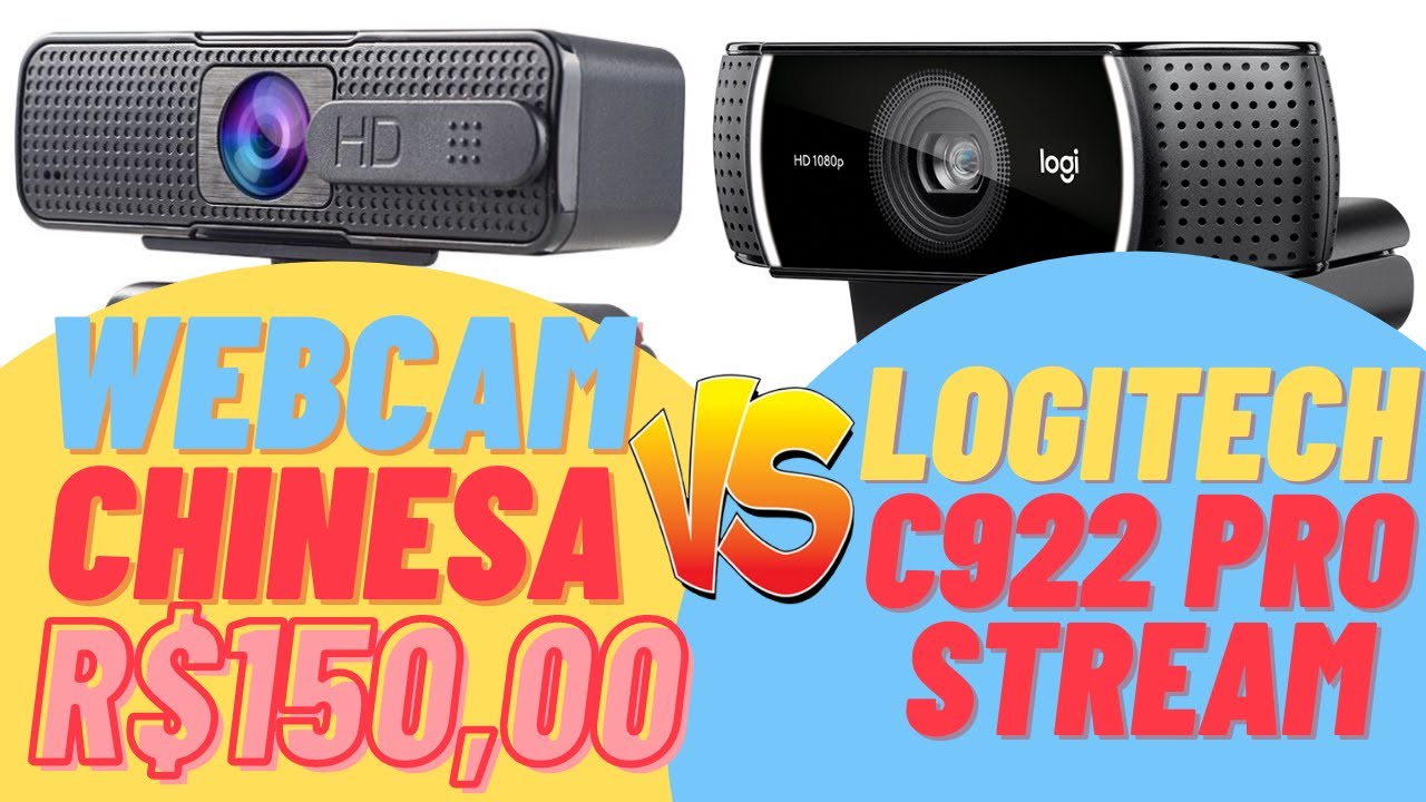 WEBCAM CHINESA HD DE 150 REAIS VS LOGITECH C922 PRO STREAM (ASHU H701 1080P - TISHRIC - ALIEXPRESS)