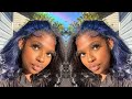 SPLIT DYE Hair Transformation On My Natural Hair -- Half Blue Half Black! 💙🖤| Cashliani