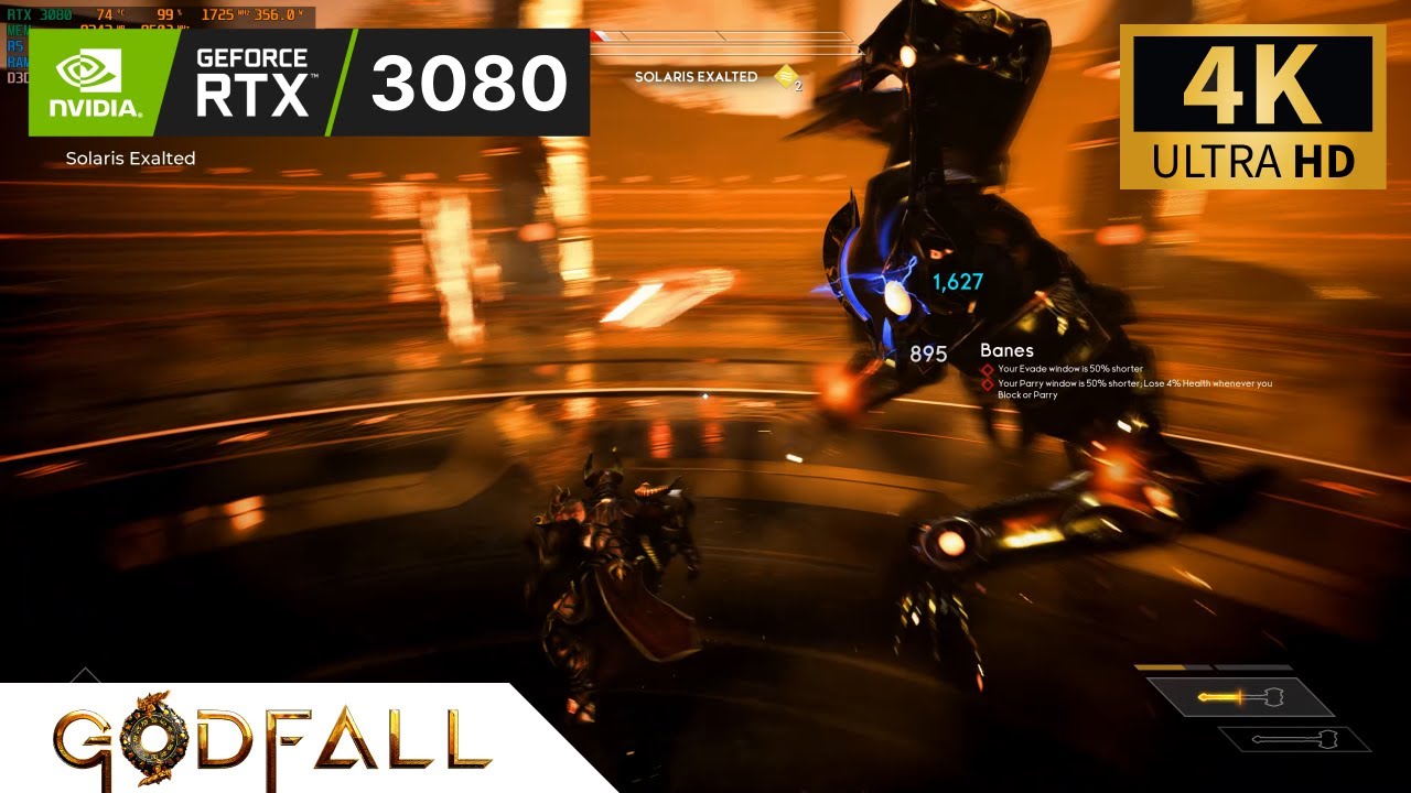 Solaria Exalted - Godfall : RTX 3080 12GB  + R5 5600X ( 4K High Settings )