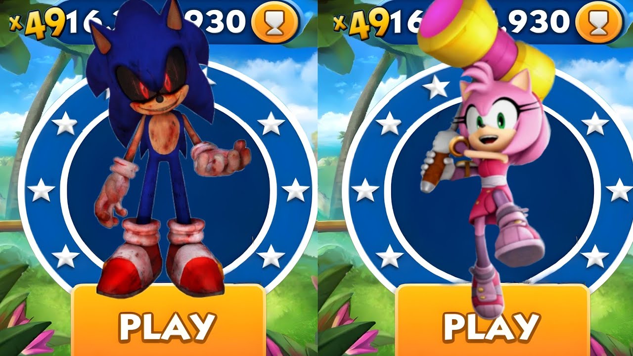 Sonic Dash - Sonic EXE VS Warrior Amy _ Movie Sonic vs All Bosses Zazz ...