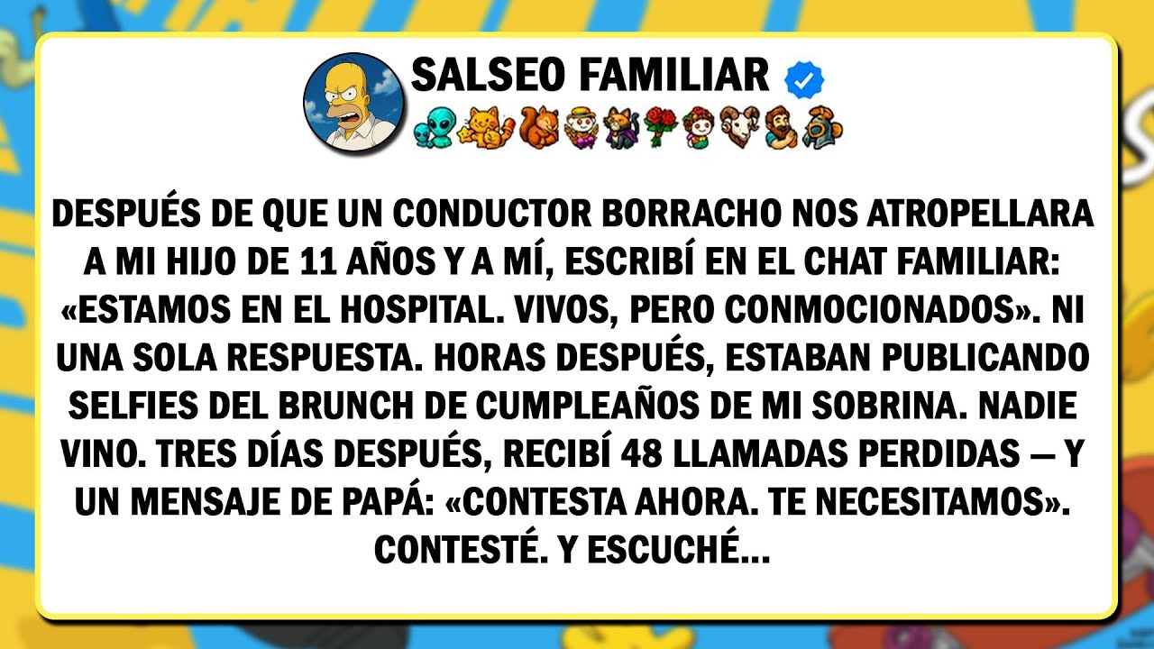 Después de que un conductor borracho nos atropellara a mi hijo de 11 años y a mí, escribí en el chat