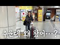 추워죽겠는데 동생이 한국에 왔습니다ㅋㅋㅋㅋㅋㅋ