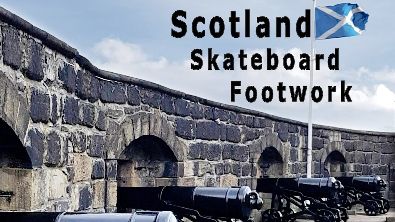 Edinburgh Scotland and Skateboard Freestyle Footwork Byron Lawrance Flowing Lines Skaters over