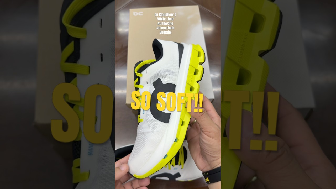 On Cloudflow 5 &lsquo;White Lemon&rsquo; #unboxing #closerlook #details #oncloud #runningshoes