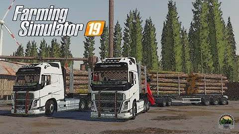 Volvo FH16 750 Timber Truck😎Logging🌲FS19🌲New Map🌲Two white Volvo sharks went hunting