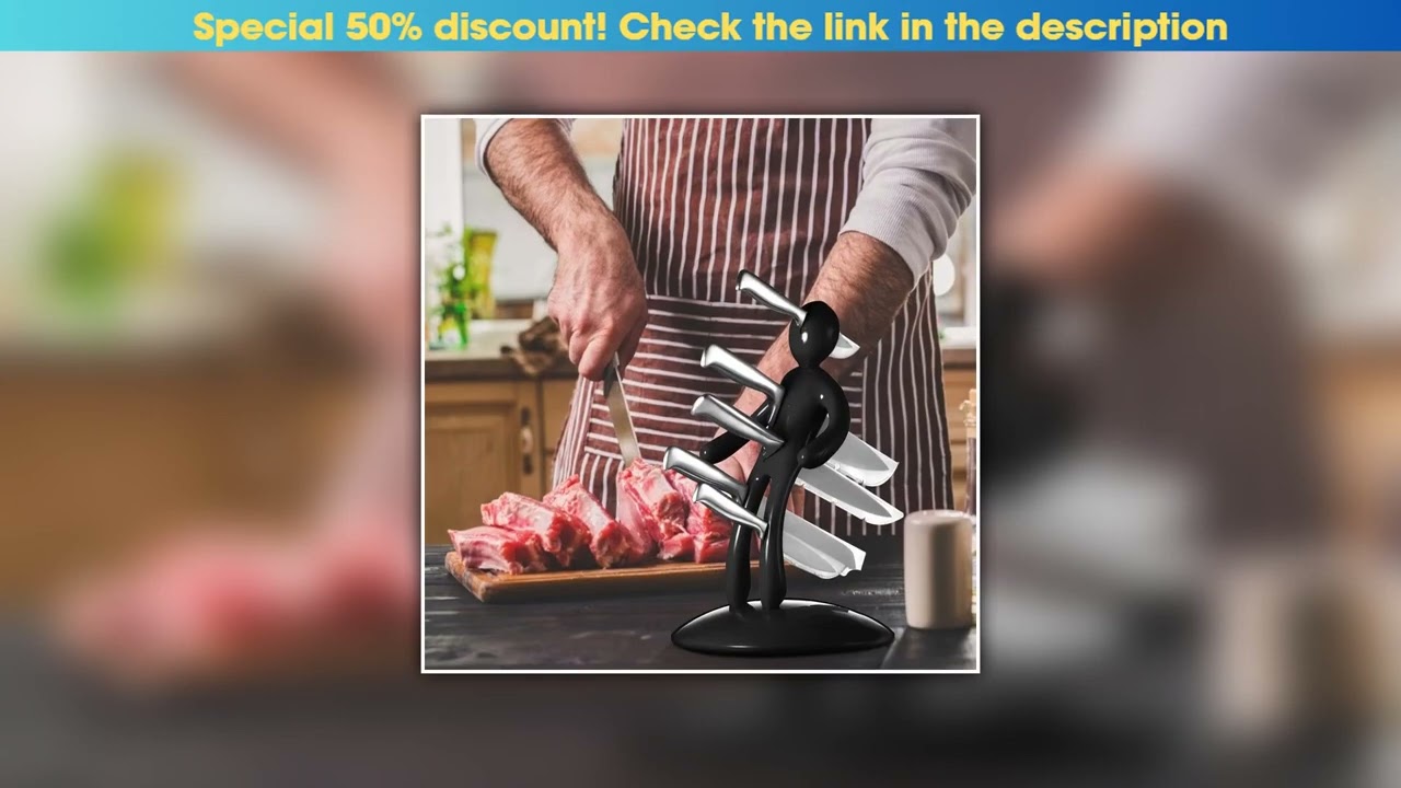 Hot Picks Creative Multifunctional Stainless Steel Humanoid Knife Holder Set Storage Rack For Kitch