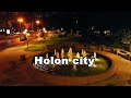 Холон. Панорама, фонтан на улице А-Лохамим при въезде в город חולון