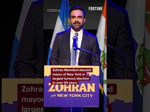 Zohran Mamdani elected mayor of New York in largest turnout election in over 50 years #ZohranMamdani