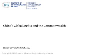 China’s Global Media and the Commonwealth