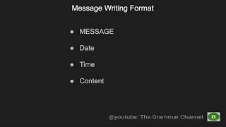 Message Writing Format