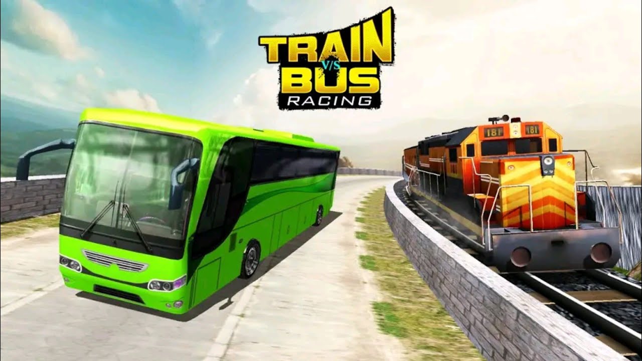  BALAPAN  KERETA API VS MOBIL  BUS KARTUN   TRAIN VS BUS 