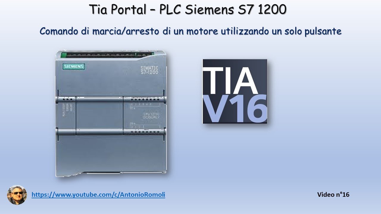 PLC Siemens S7 1200 e HMI: Comando di marcia e arresto di un motore con un solo pulsante (Video 16)