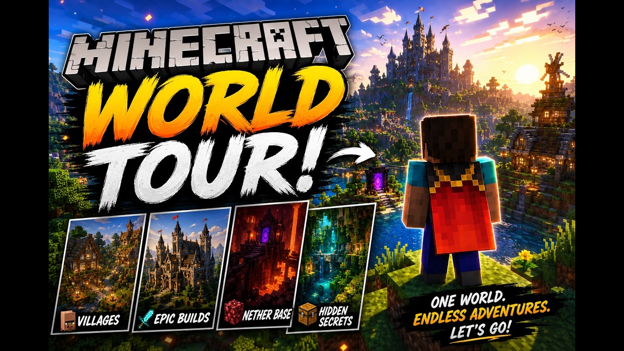 100+ Days Minecraft World Tour | R1ZN1X PLAYZ📄 Description - YouTube
