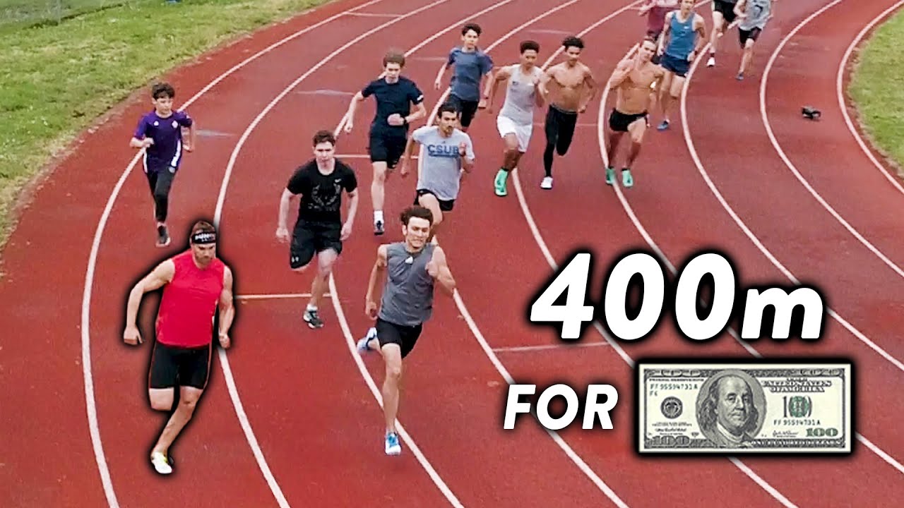 CRAZY 400m Race vs Subscribers, Winner Gets $100 Cash! - YouTube