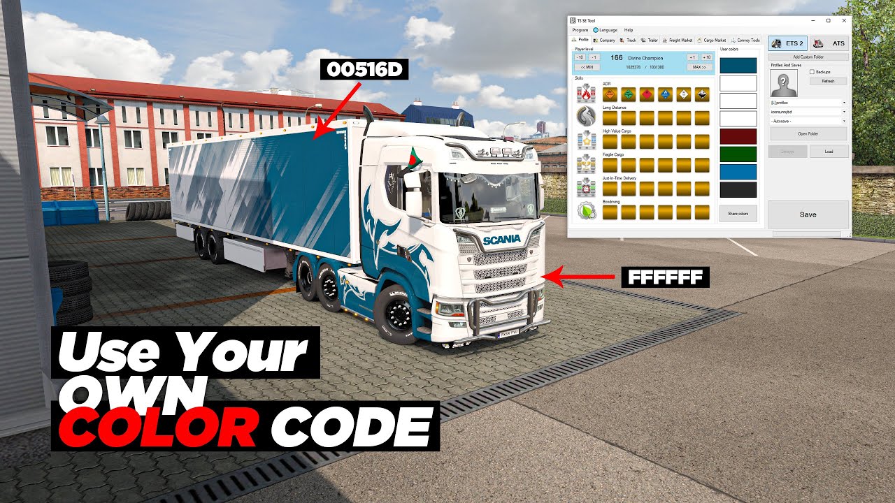 how-to-use-color-code-for-paint-in-euro-truck-simulator-2-ets2-ats-vtc-color-code-tutorial