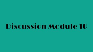 Discussion Module 10 Wealth