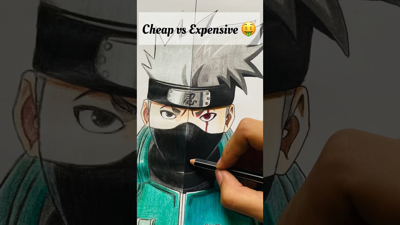 Kakashi Drawing✨Cheap vs Experience 🤑Colour(Part -2) 🎨 