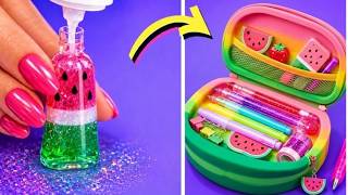✨ FABULOUS DESK ORGANIZERS! Easy DIY School Desk Hacks 🌈🧸