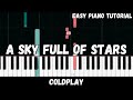 Coldplay  a sky full of stars easy piano tutorial