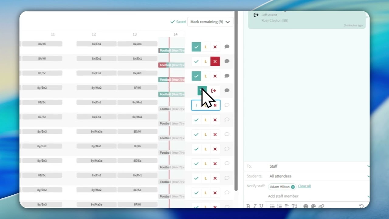 Fixtures - Dismiss from Fixture