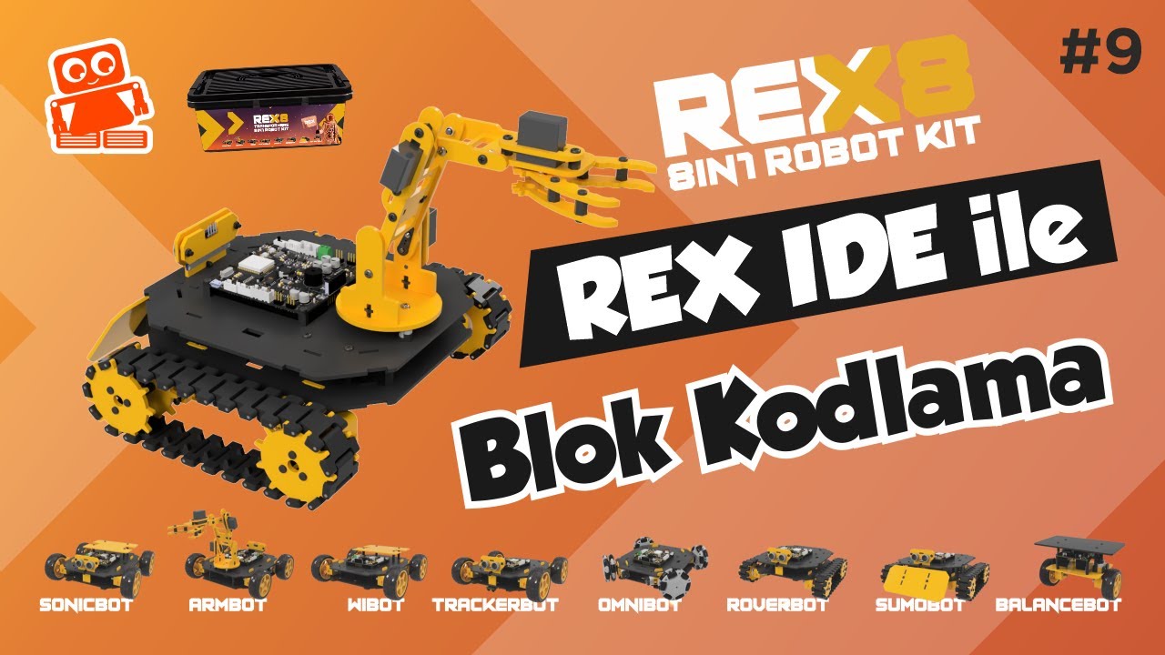 Yeni REX 8in1 Robotlarını Blok Kodlama ile Programlayalım! | REX Öğreniyorum #9