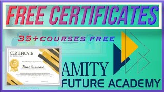 free courses online with certificates 2020 [Java] [python] How to get 100% FREE Amity future acadmy