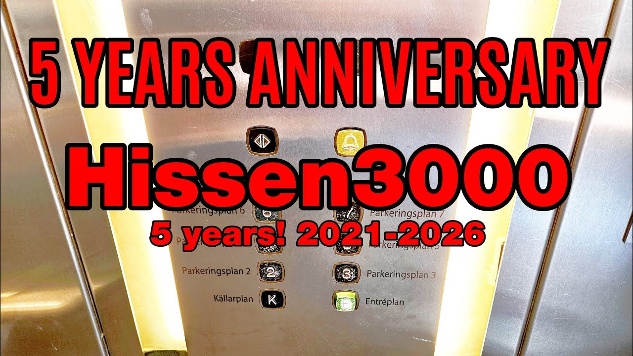 5 YEARS ANNIVERSARY OF HISSEN3000! Elevators in Nordstan parking garage, Gothenburg, Sweden