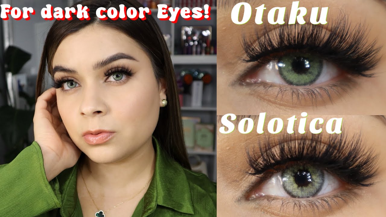 COLORED CONTACTS FOR DARK EYES! 👀 2024 NEW! SOLOTICA Vs OTAKU! Comparison