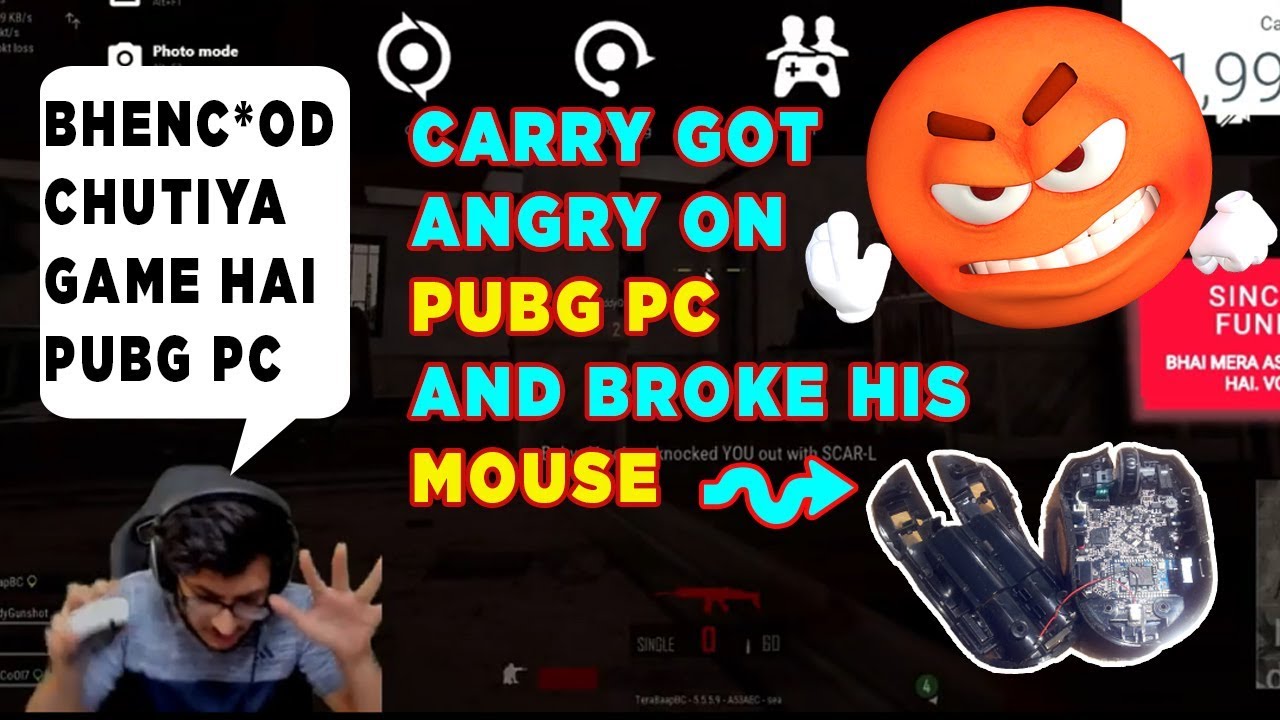 Carryminati Got Angry😡 And Broke His Mouse🤣