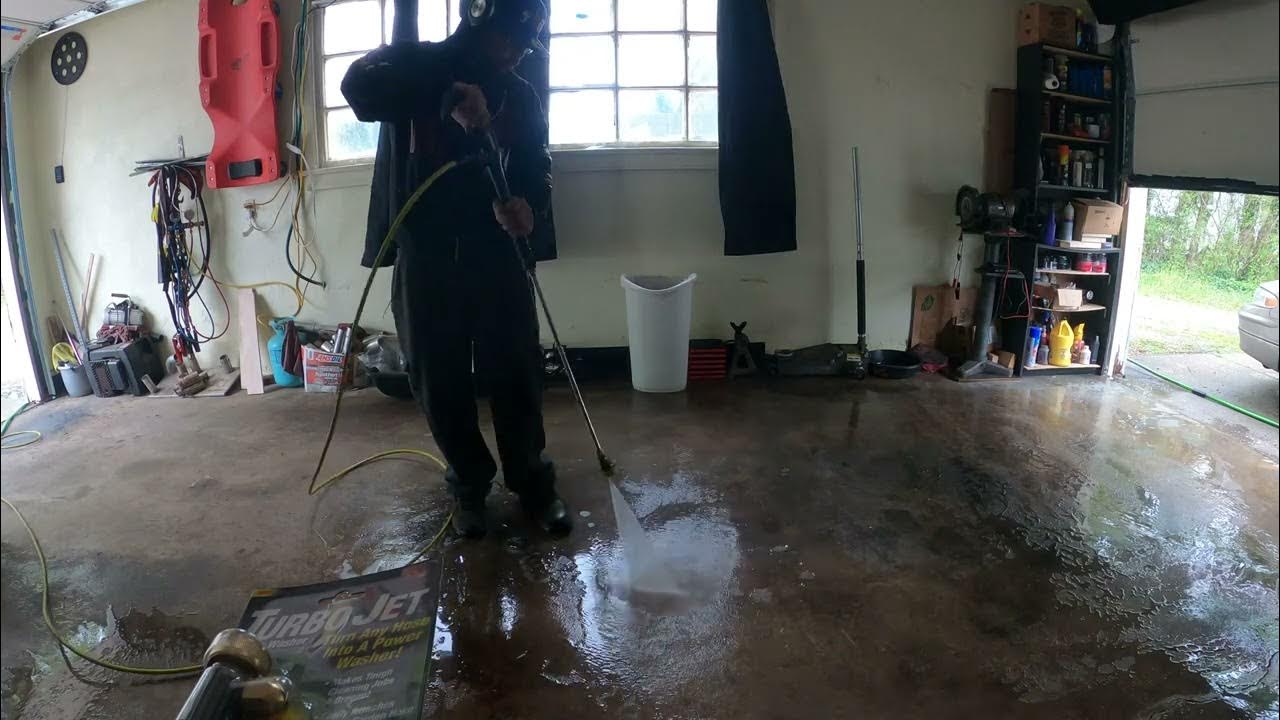 👉HOW I CLEAN MY GARAGE FLOOR AFTER A DIRTY JOB👨‍🔧Powerwash garage floor