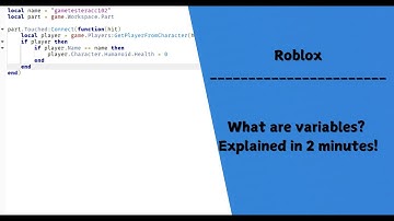 What are variables/ Roblox studio explained in 2 minutes!