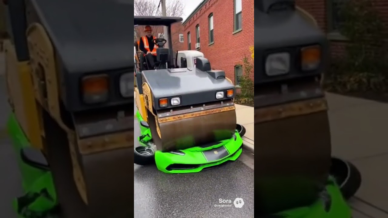 Steamroller vs. Supercar 🚜🥞 （ロードローラー vs スーパーカー 🚜🥞）