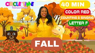 learn colors letter f leaf craft count 1 10 fall lesson songs for kids toddler lesson