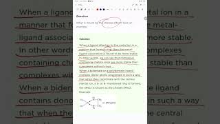 What is meant by the chelate effect? Give an example.