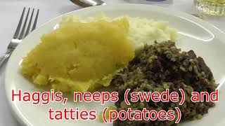 Burns supper Routine explained with Scottish community supper clips