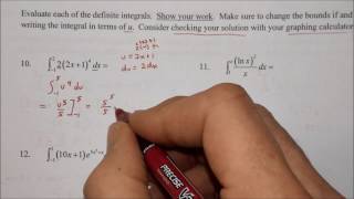 FT of C   Definite Integrals Assignment #10   11