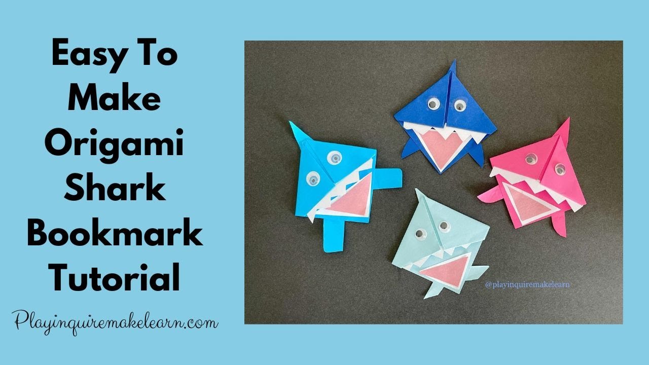 Easy Origami Shark Bookmark For Kids - DIY Paper Craft
