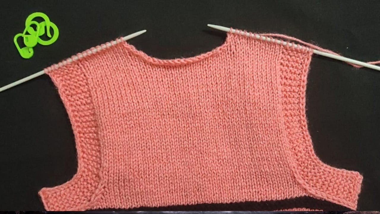 Half Sleeves Sweater Ki  Back Side ka Goal Galla aise Bnaein | knitting pattern | Jasbir Creations