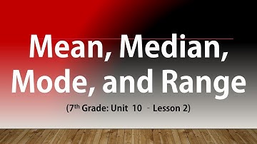 Mean, Median, Mode, and Range (7th Grade Unit 10 Lesson 2)