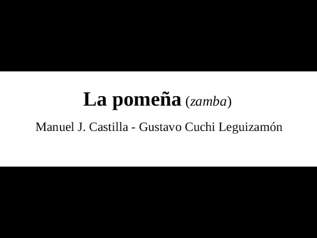 La pomeña - zamba - Leguizamón, Castilla (Backing track, karaoke) + letra -  YouTube