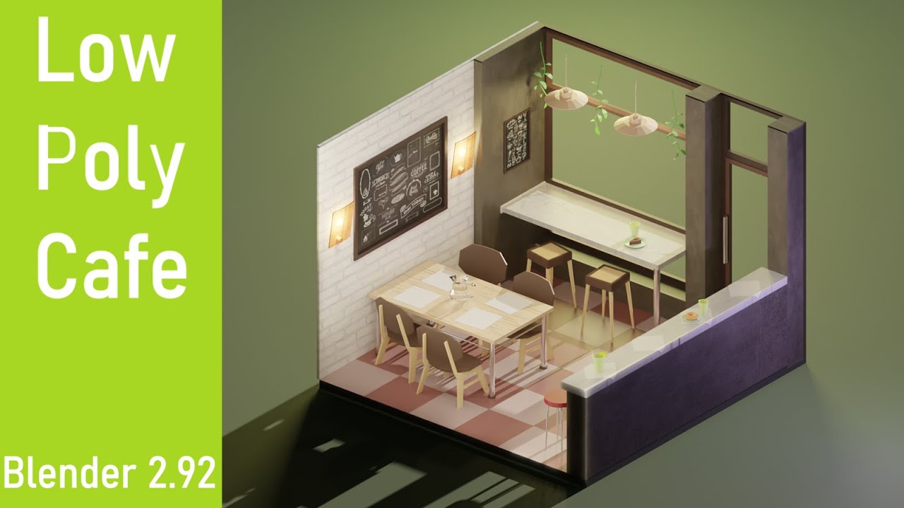 SPEED MODELING Blender 2.9 | Cafe