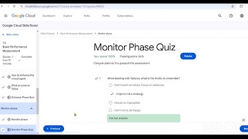 Monitor Phase Quiz answer || Basic Performance Measurement Quiz || #quiz #googlecloud #course