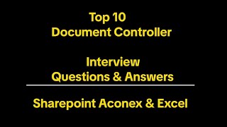 Top 10 Document Controller Interview Questions & Answers SharePoint, Aconex & Excel 2026