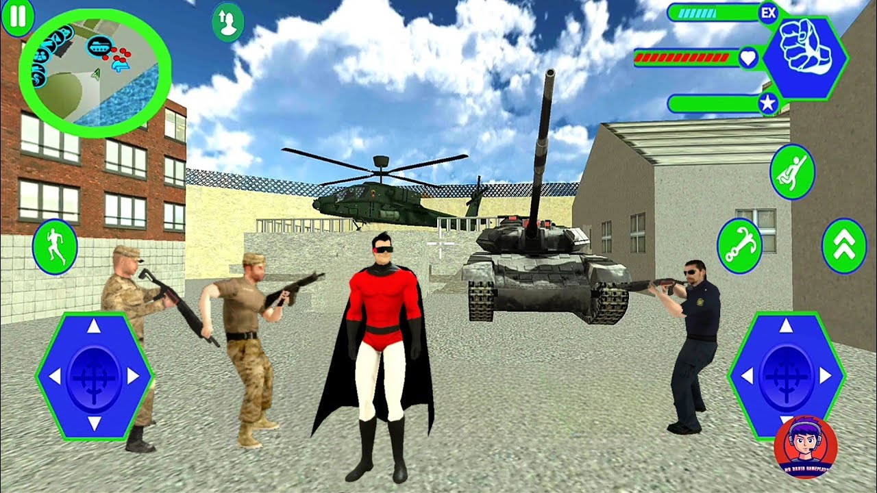 Flying Superhero City Rescue Rope Hero in Army Base #1 Android Gameplay