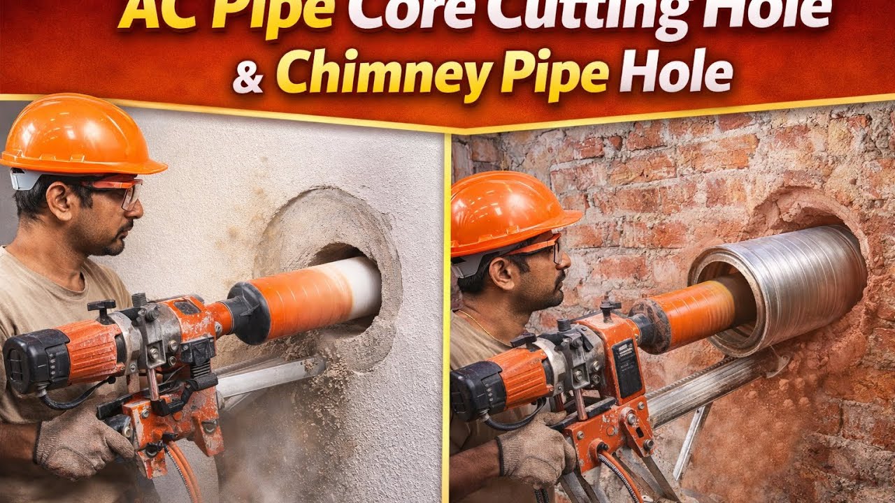 Core cutting hole AC pipe ￼