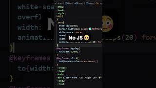 👉 Typing Animation with CSS ⌨️ | No JavaScript #shorts